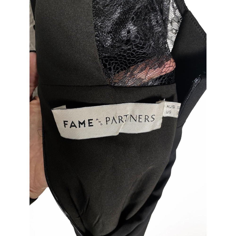 Womens Fame And Partners Chantilly Halter Floor Length Backless Black Lace Dress - Picture 11 of 13